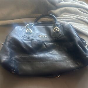 Coach Midnight Black Leather Satchel